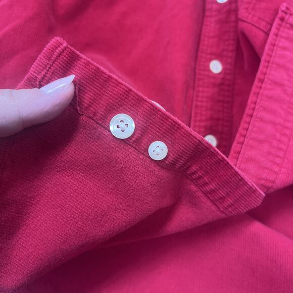Vintage J. Crew Oarsman Corduroy Button Up Shirt Men's Large Red Y2K Preppy - Picture 7 of 13